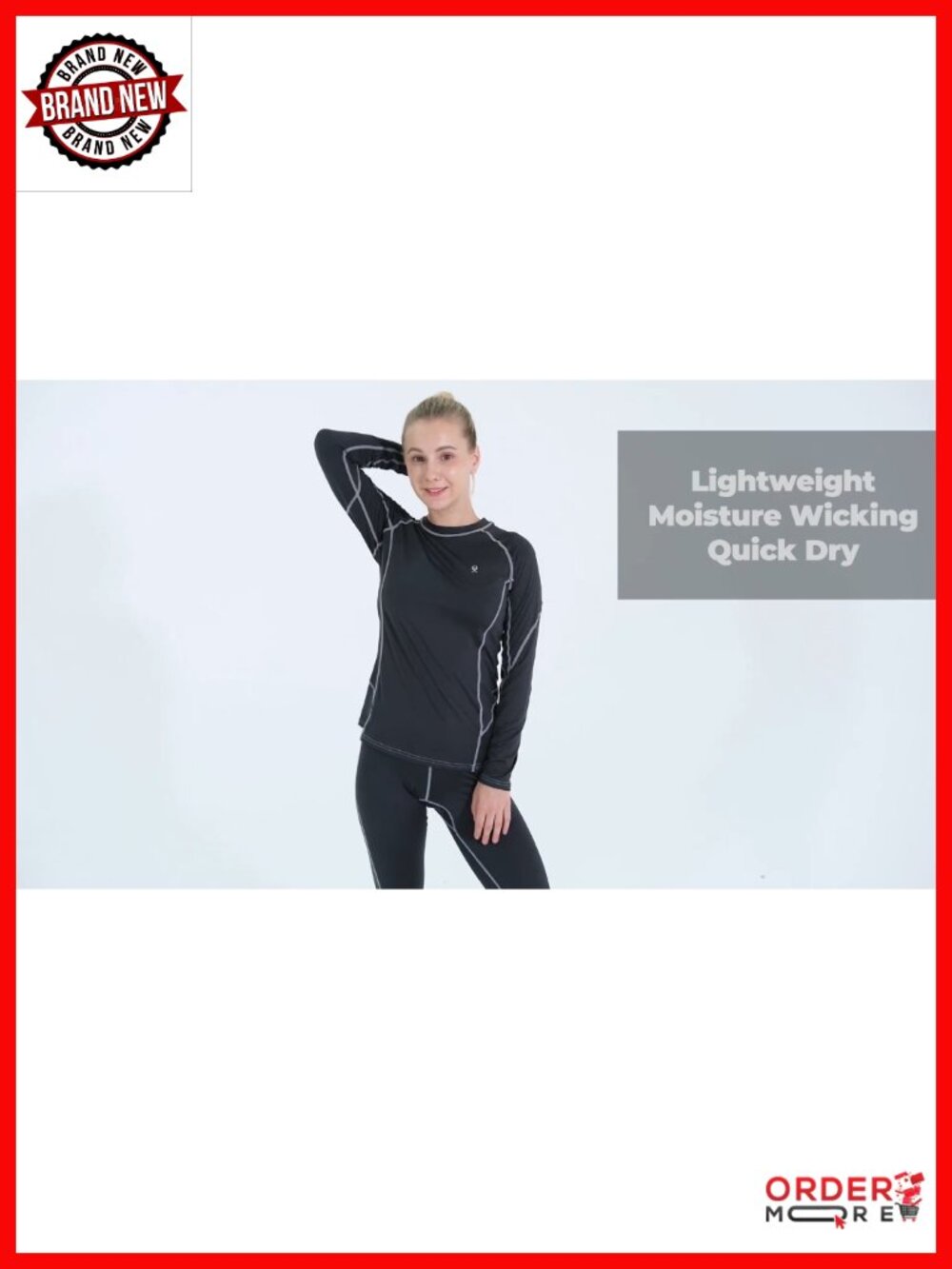 Women's Thermal Underwear Sets Lightweight Warm Base Layers 4-Way Stretch - Picture 4 of 4